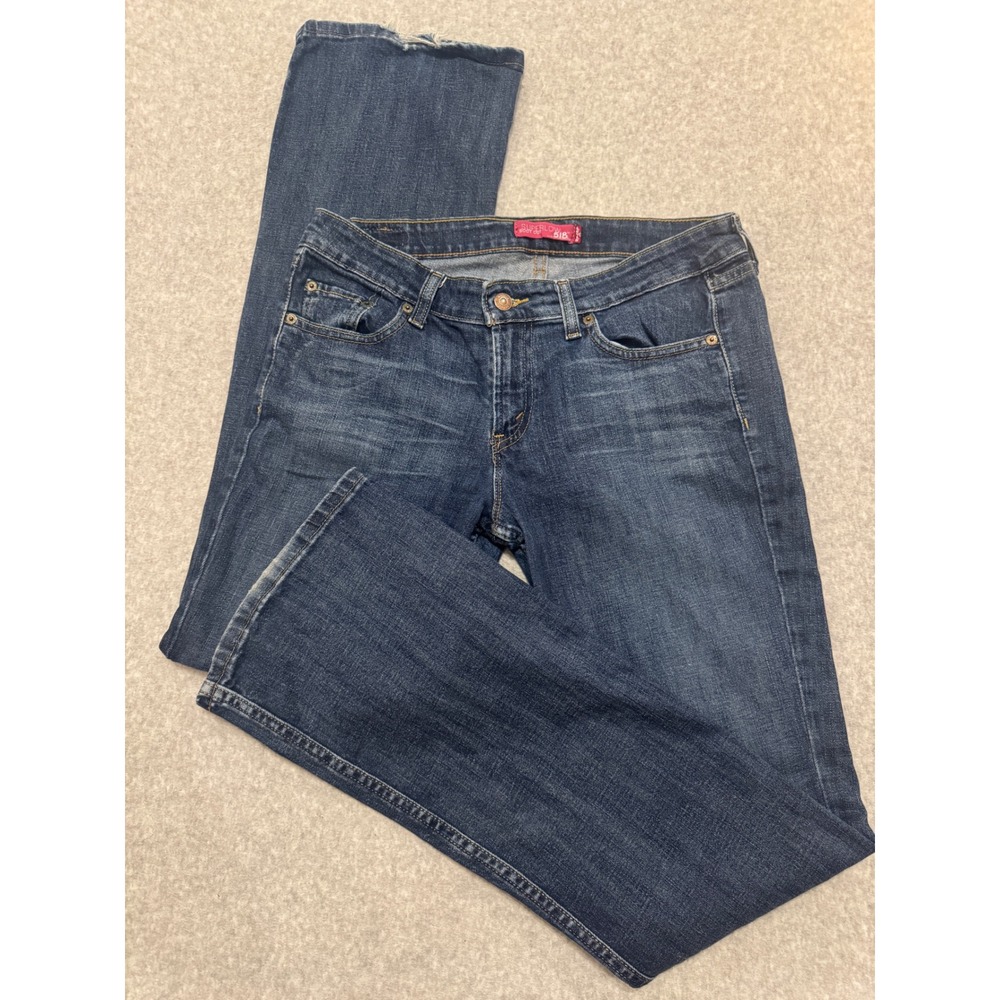 Levis 518 Superlow Bootcut Jeans Dark Wash Size 9 Long Low Rise Denim Y2K